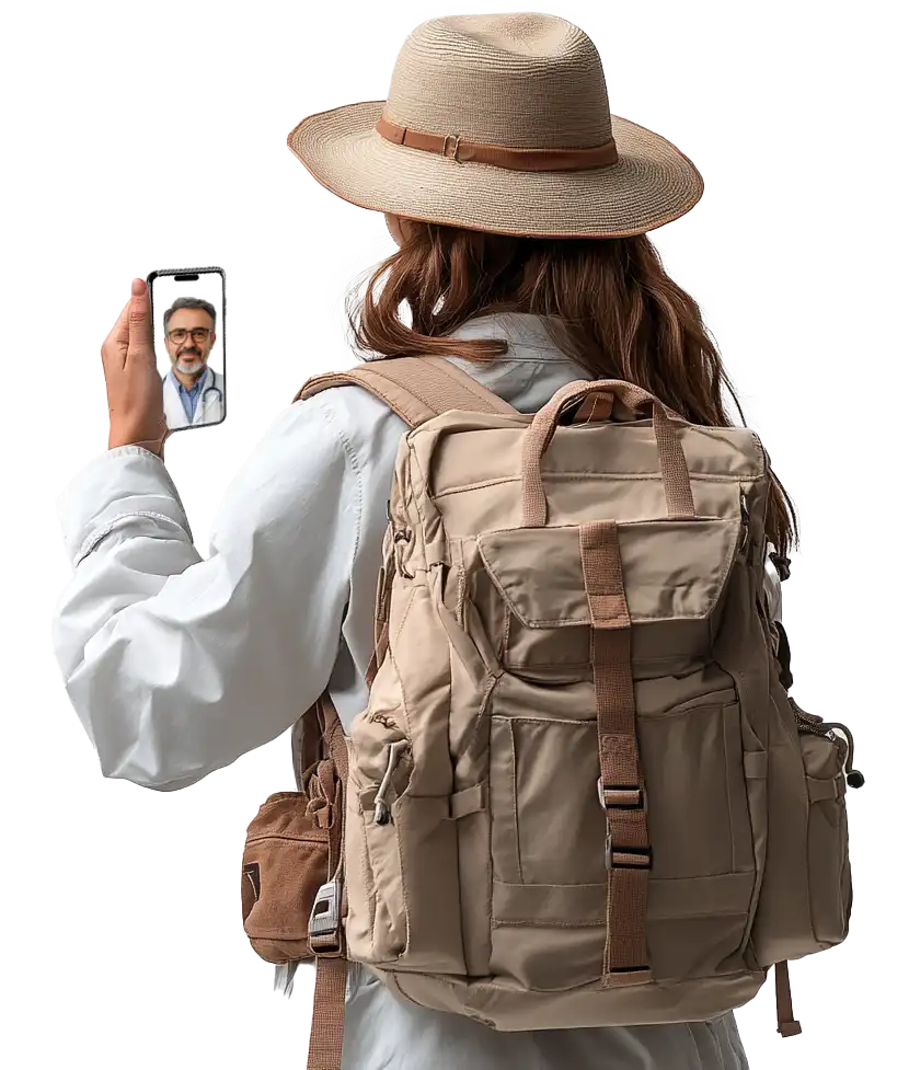 Consulta online do viajante no Médico na Net, com aconselhamento médico para viagens